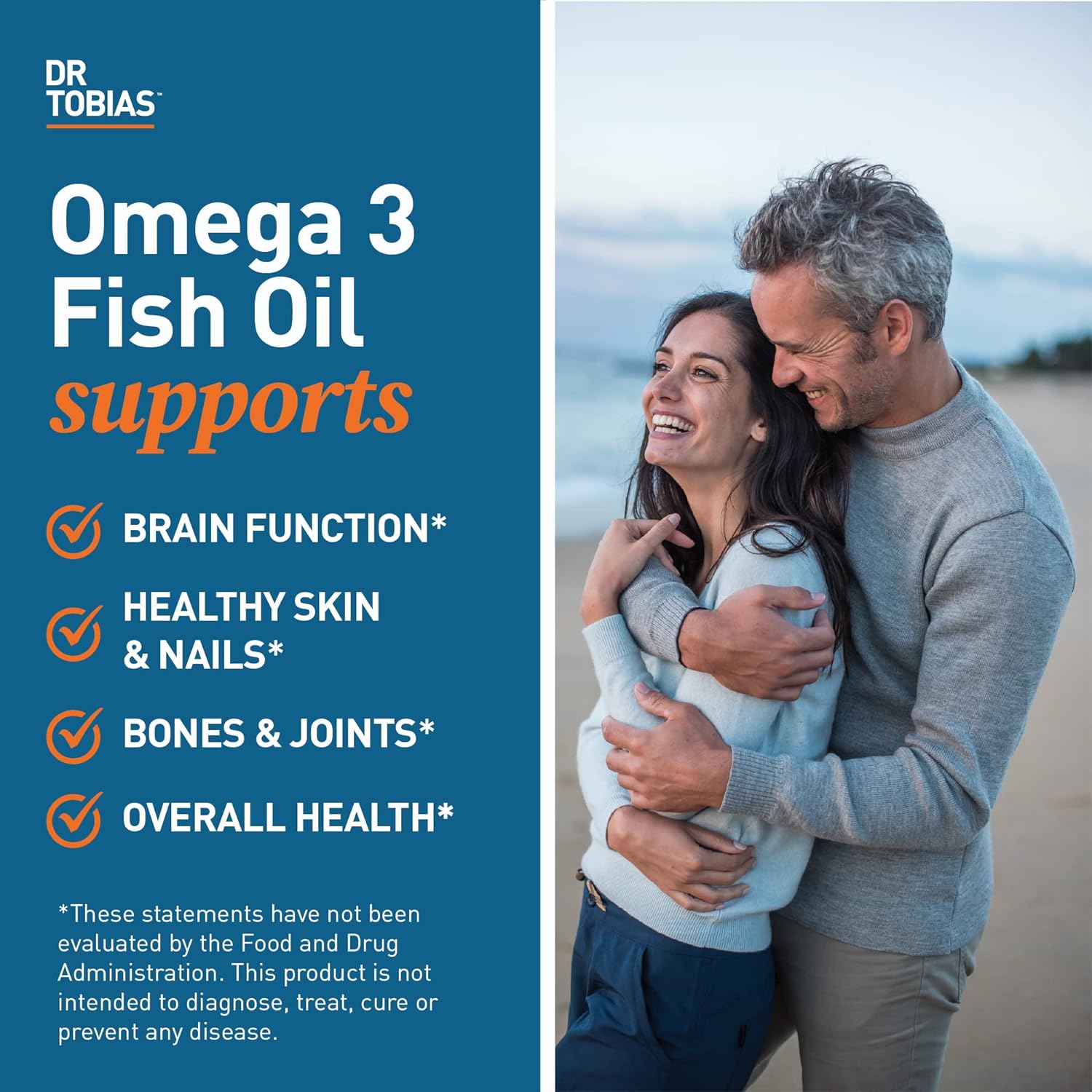 Omega 3 Fish Oil & Joint Support Supplement by Dr. Tobias - Promotes Heart, Brain, and Immune Health, Non-GMO Formula for Joint Comfort