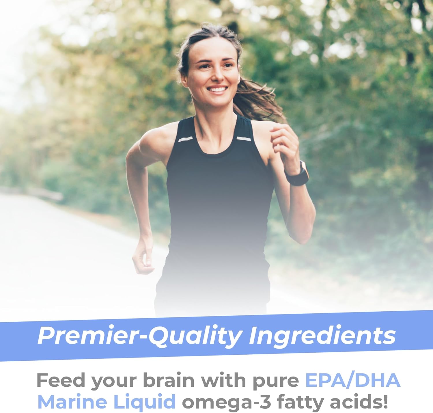 Omega 3 Fish Oil Liquid Supplement for Adults - Premier Research Labs EPA/DHA Marine Liquid - Supports Joint, Heart, & Brain Health - 8 Fl Oz Bottle