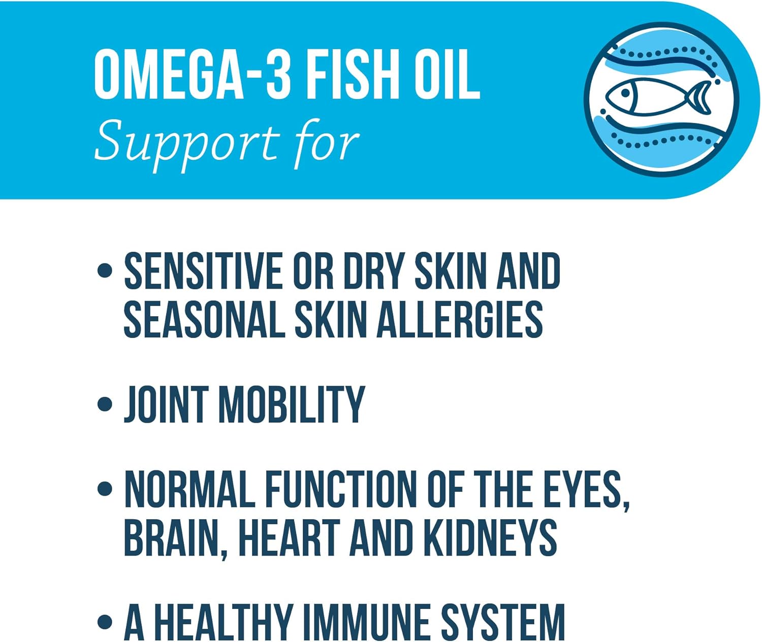 Omega-3 Fish Oil Liquid Supplement for Small Dogs and Cats - 60 Count, Free Form Snip Tips
