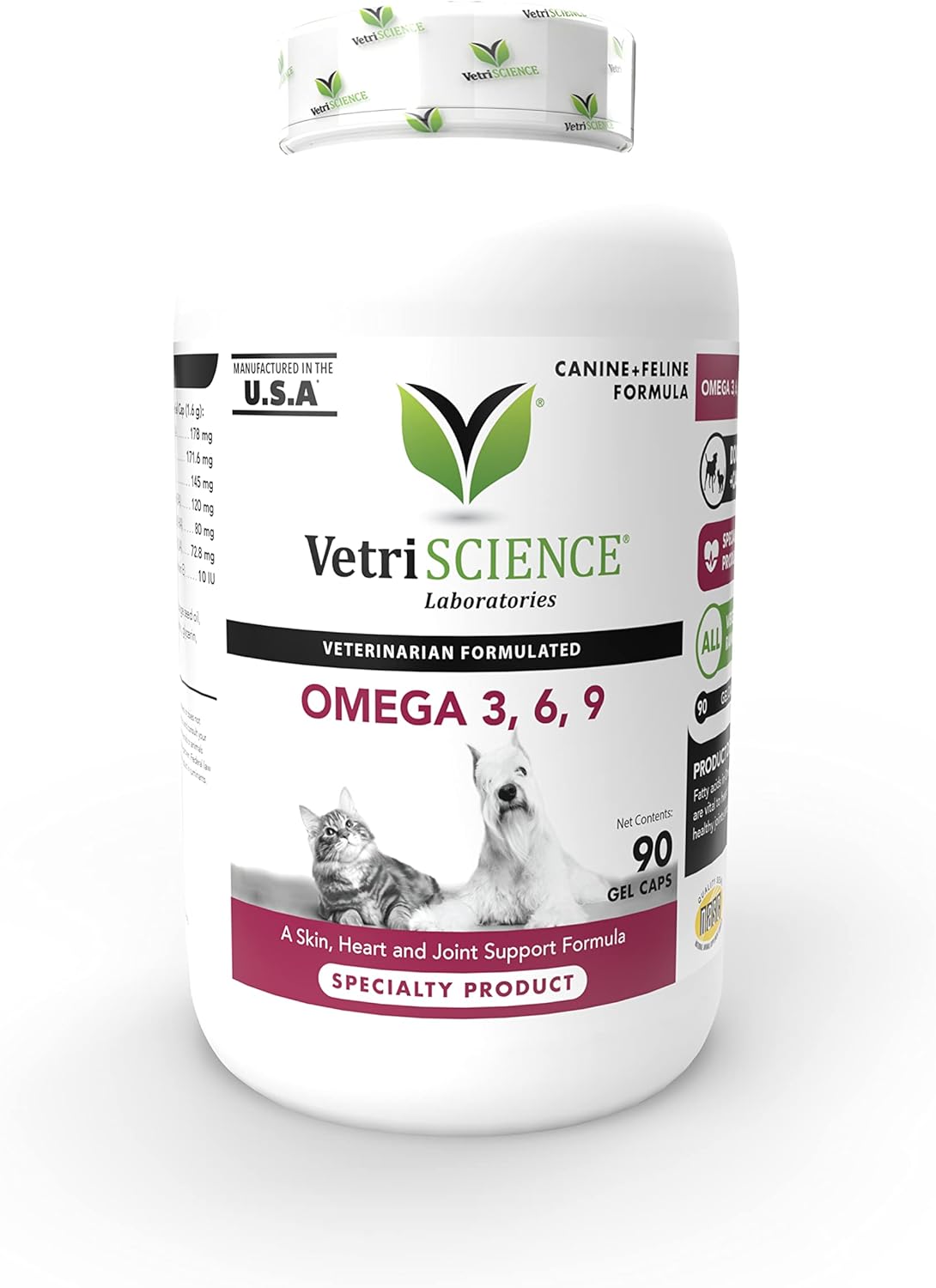 Omega 3 Fish Oil Soft Gels for Dogs and Cats - Skin, Coat, Heart, and Immune Health Support