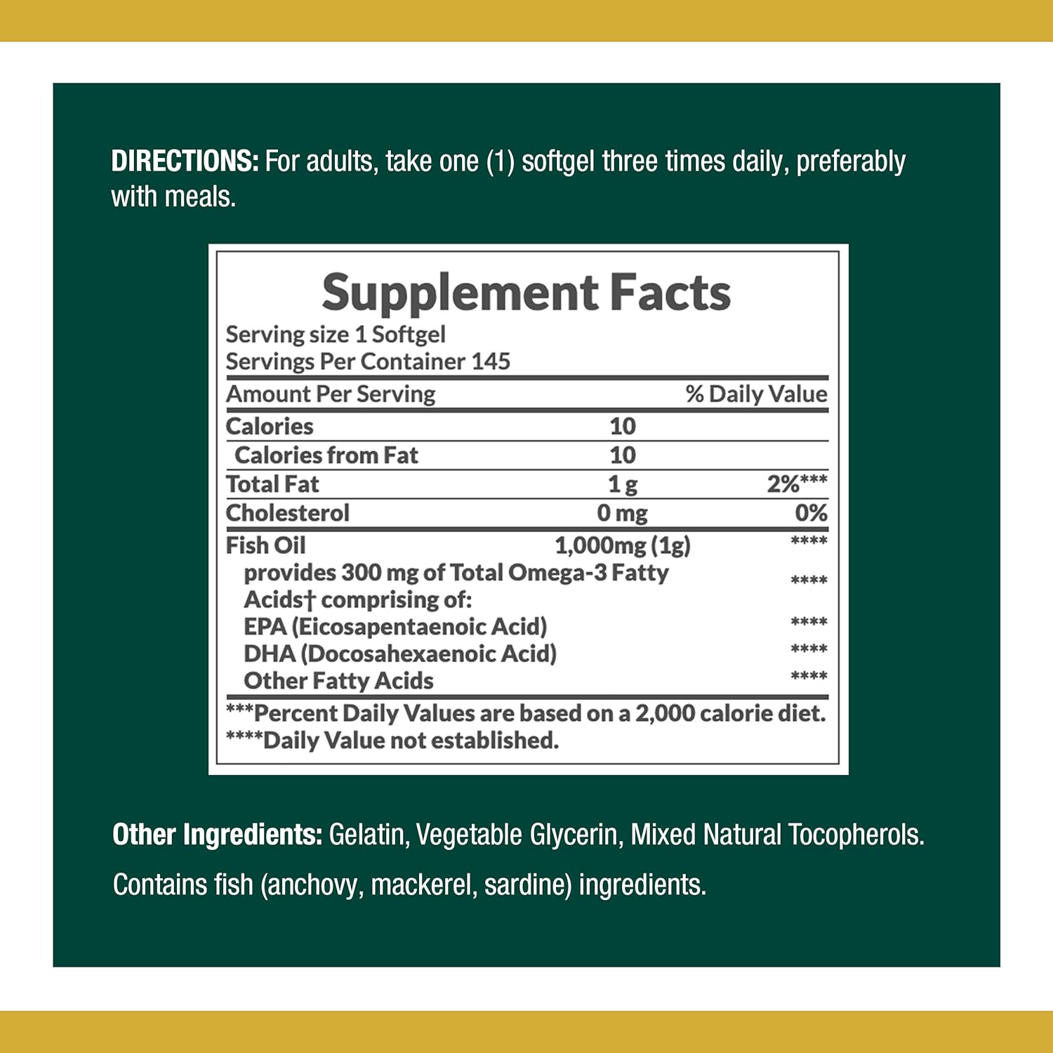 Omega-3 Fish Oil Softgels 1000 mg - 145 Count by Nature's Bounty