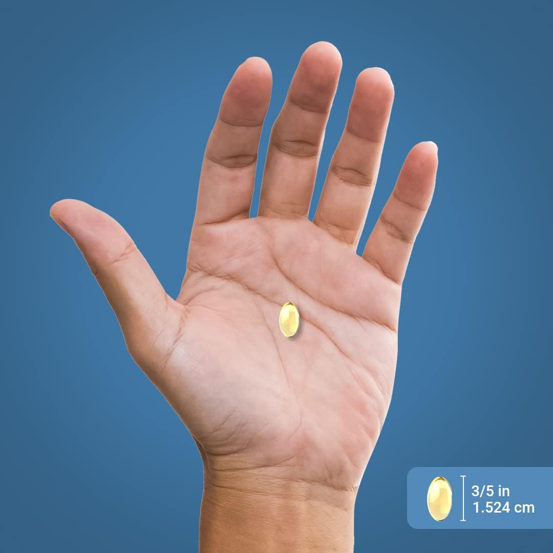 Omega-3 Fish Oil Softgels 1340mg | 200 Mini Lemon Flavored Pills | Non-GMO, Gluten Free Supplement
