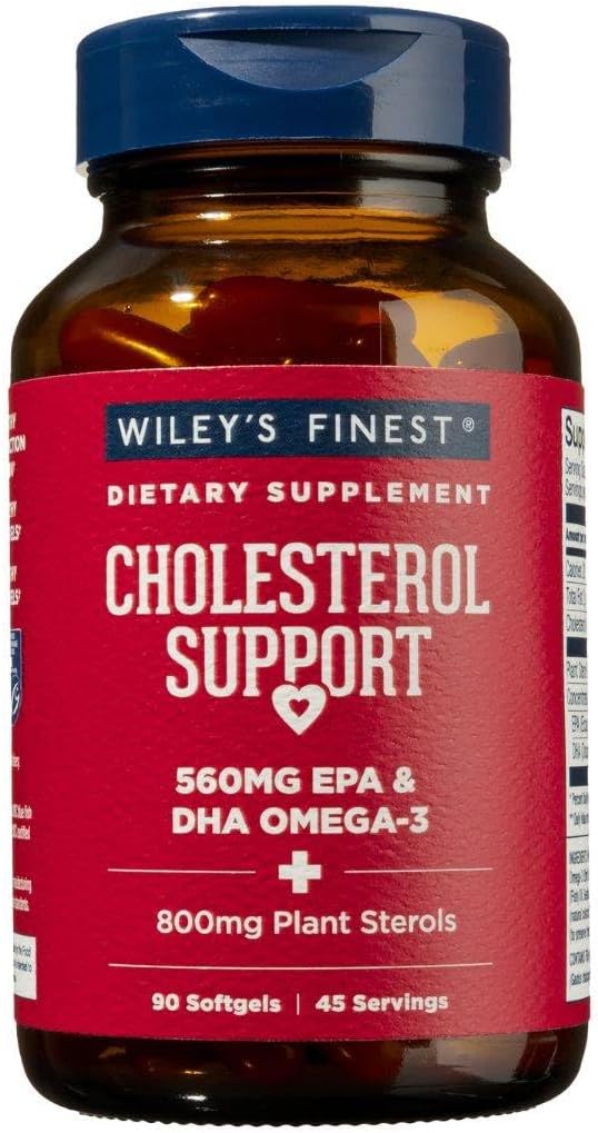 Omega-3 Fish Oil Softgels for Heart Health Support - 90 Softgels with 560mg Omega-3s - Men and Women's Cholesterol Supplement