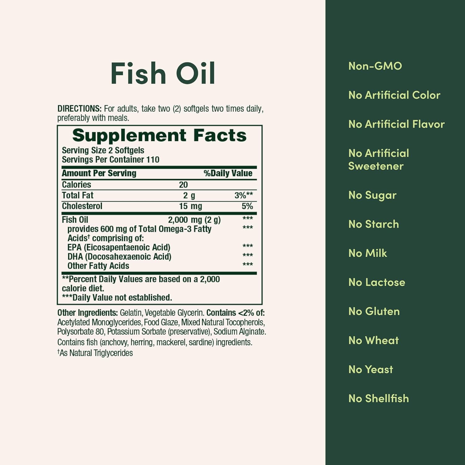 Omega-3 Fish Oil Supplement 1000mg for Heart Health - 220 Coated Softgels by Nature's Bounty