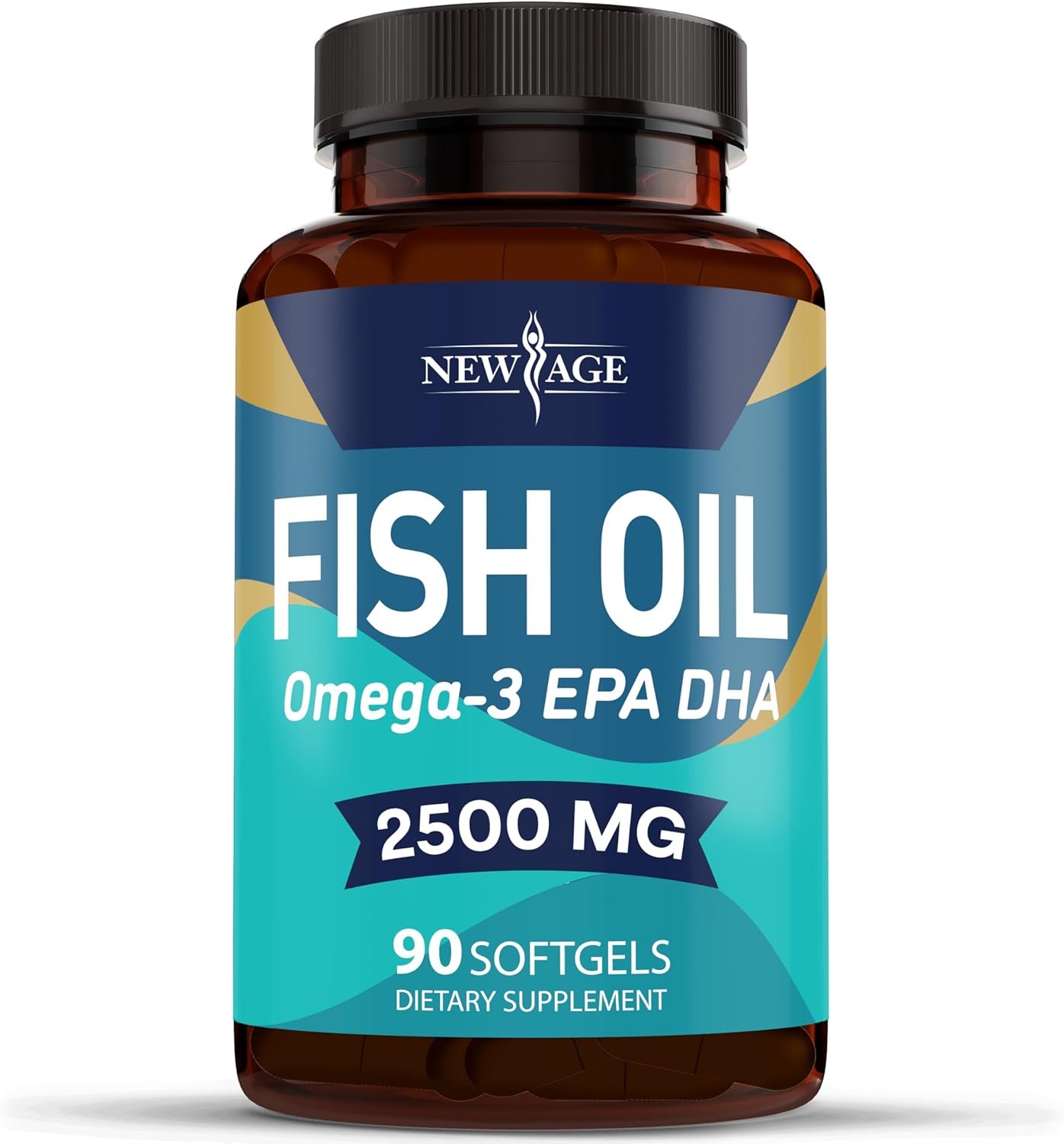 Omega 3 Fish Oil Supplement 2500mg - Non GMO, High EPA and DHA Fatty Acids - Gluten Free (360 Softgels)