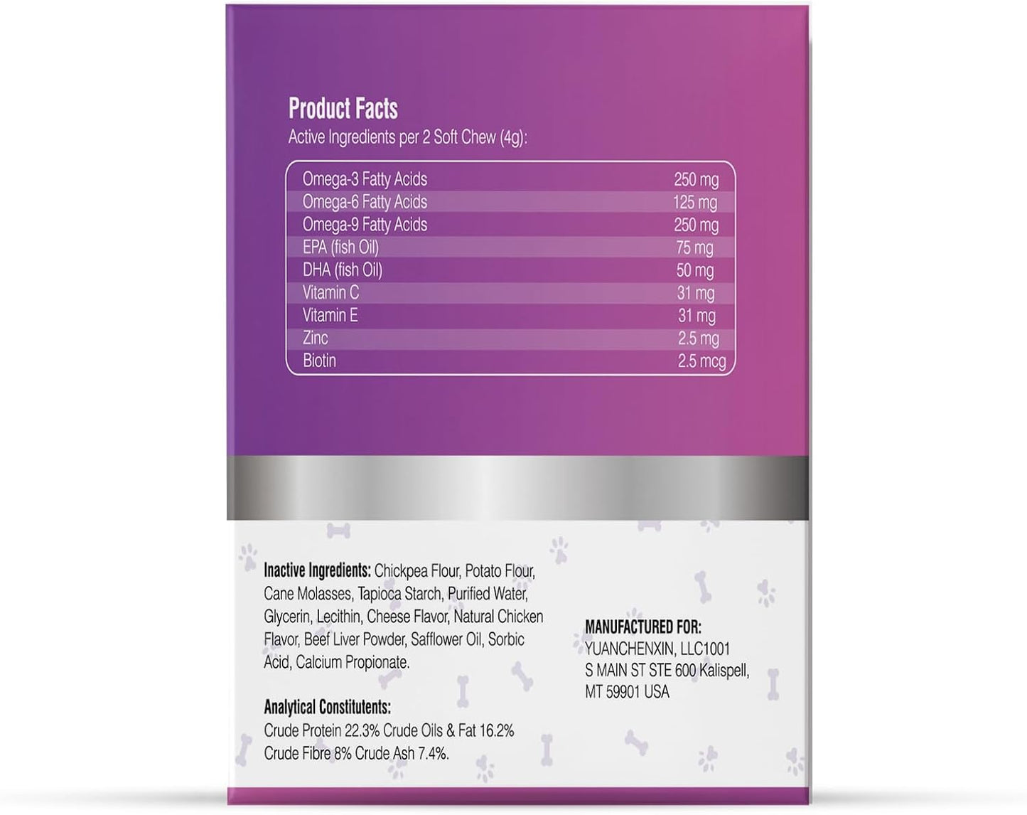 Omega 3 Fish Oil Supplement Chews for Dogs | Skin, Coat, and Allergy Care | 300 Pieces Omega-3 Fatty Acids for Pet Hair Growth and Dry Skin Relief