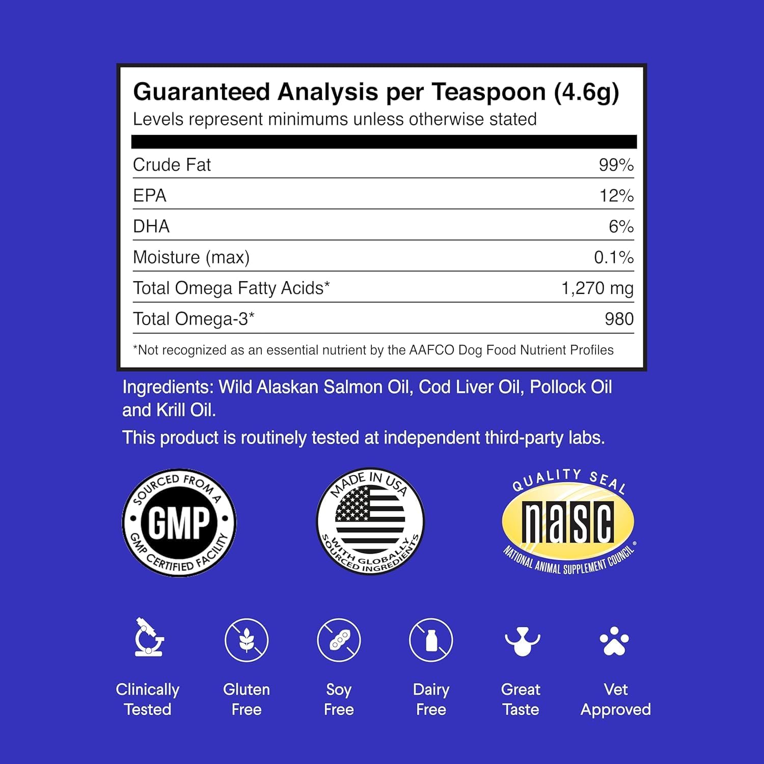 Omega 3 Fish Oil Supplement for Dogs - Alaskan Salmon, Cod, and Krill Oil - Promotes Healthy Skin, Joints, and Immune System - 32 oz Liquid Formula