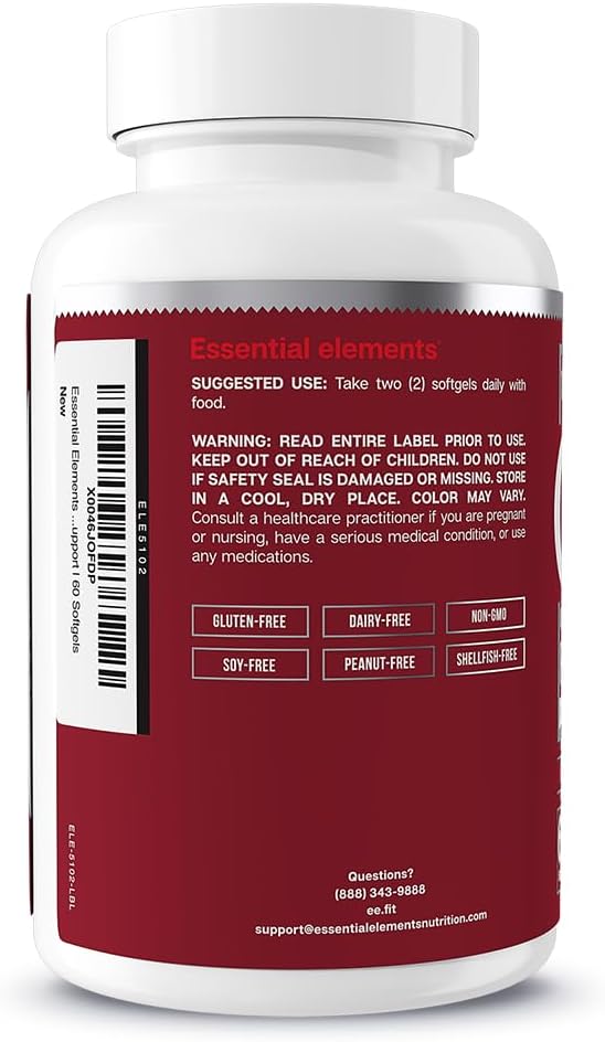 Omega-3 Fish Oil Supplement with EPA & DHA for Immune, Heart & Brain Health - 60 Softgels