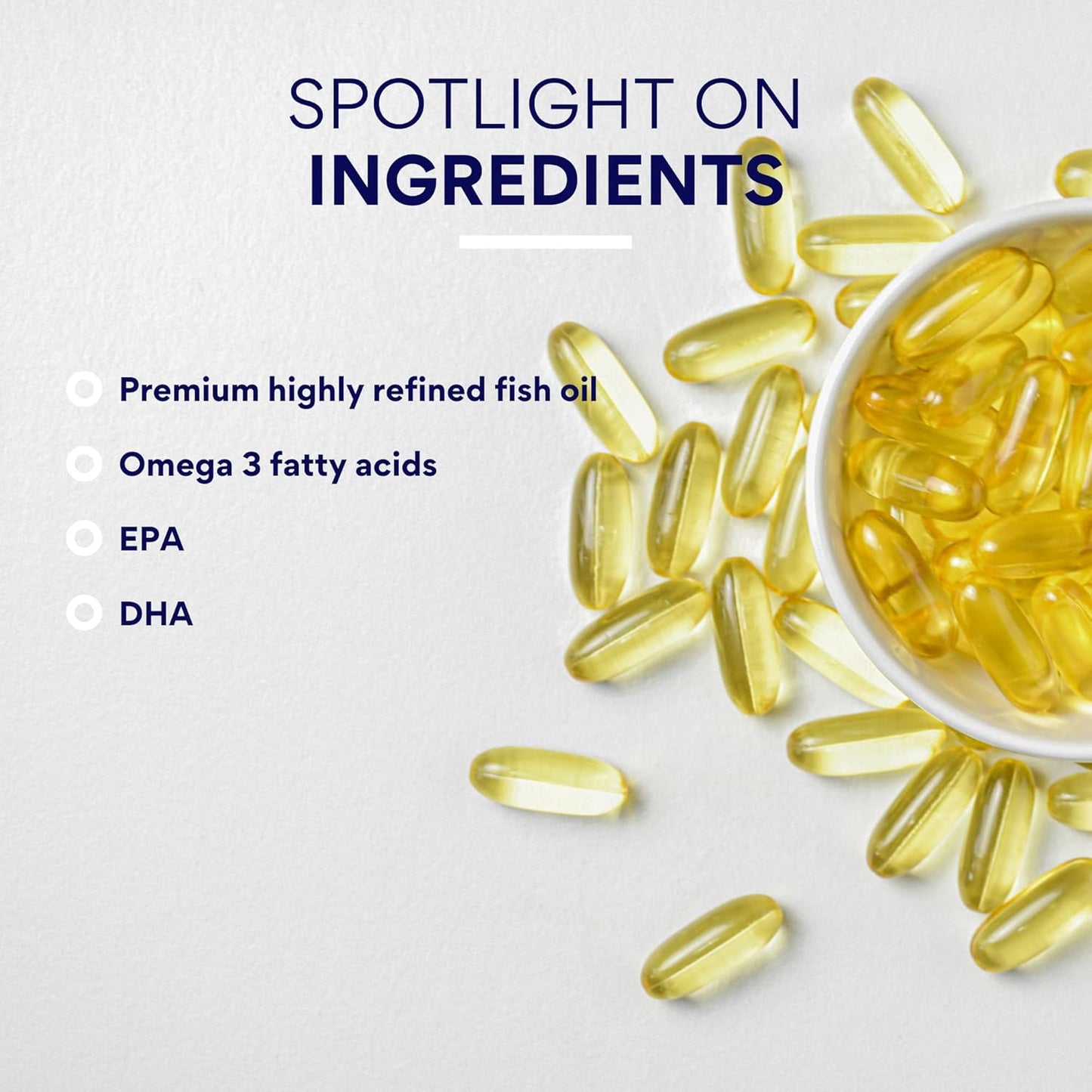 Omega 3 Fish Oil Supplements - High EPA and DHA - No Aftertaste - 60 Softgel Capsules - Pack of 3