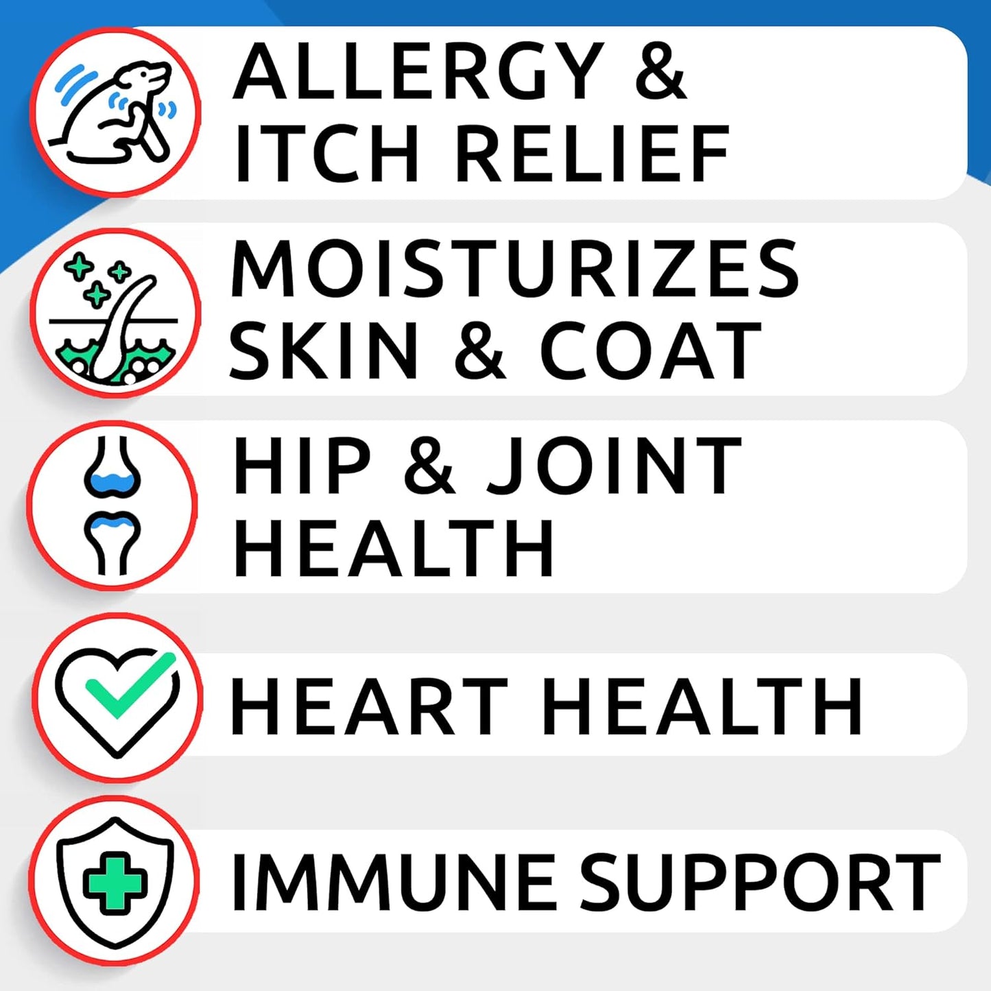 Omega 3 Fish Oil Treats for Dogs - Alaskan Salmon - Skin Allergy Relief - Joint Health - Shedding Control - EPA & DHA Fatty Acids