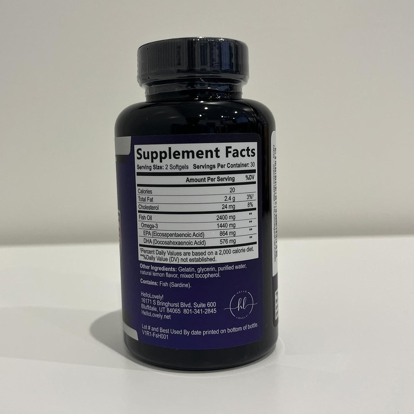 Omega 3 Fish Oil Triple Strength Softgels 2400 mg for Heart, Brain & Joint Support - Natural Omega-3 Supplement with EPA & DHA - 60 Rapid Release Softgels