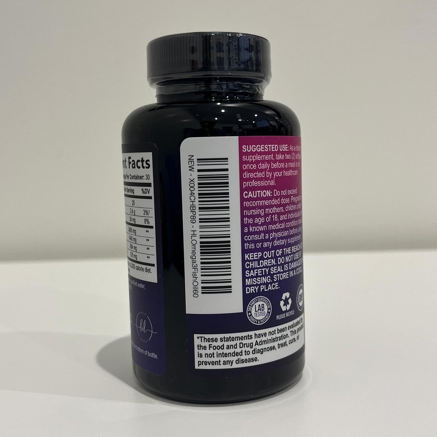 Omega 3 Fish Oil Triple Strength Softgels 2400 mg for Heart, Brain & Joint Support - Natural Omega-3 Supplement with EPA & DHA - 60 Rapid Release Softgels