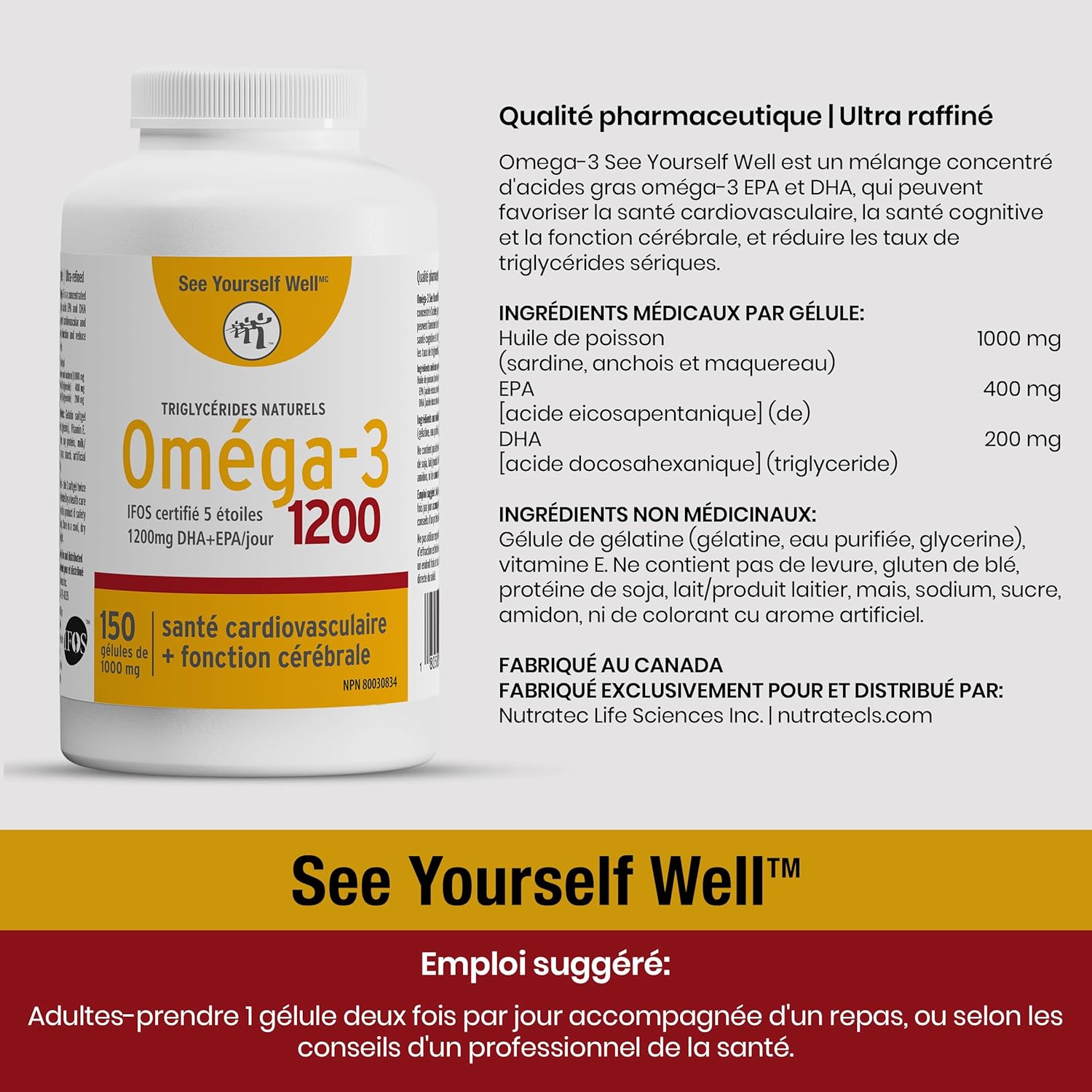 Omega 3 Fish Oil with EPA & DHA for Brain, Eye, Heart & Joint Health - 150 Softgels