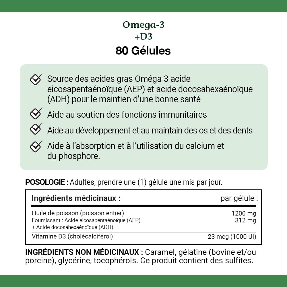 Omega-3 Fish Oil with Vitamin D3 Softgels - 1200mg / 1000IU - 90 Count