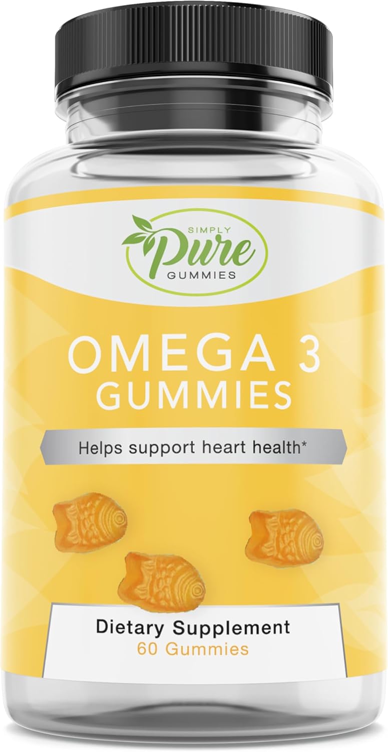 Omega 3 Gummies for Adults & Kids - Circulatory Support with Omega 3 6 9 - No Fish Oil Orange Flavor - 60 Day Supply
