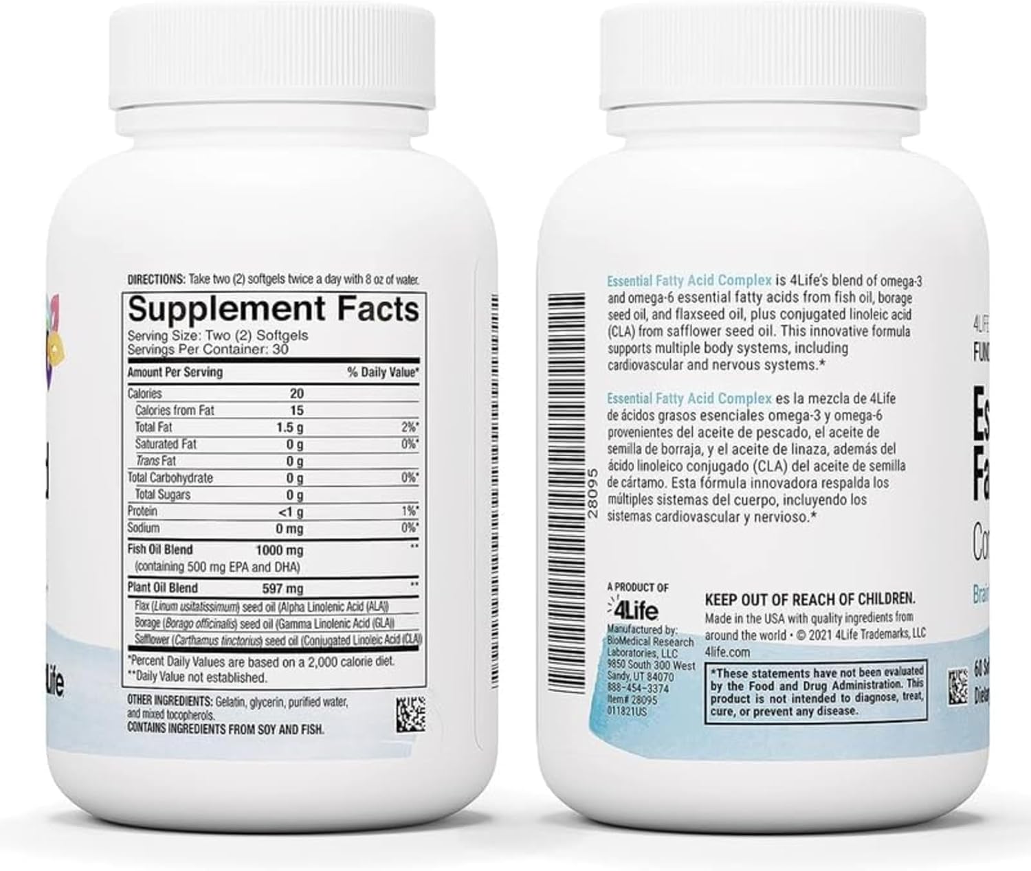 Omega-3 & Omega-6 Fish Oil Blend with GLA & CLA for Circulation Support - 60 Softgels