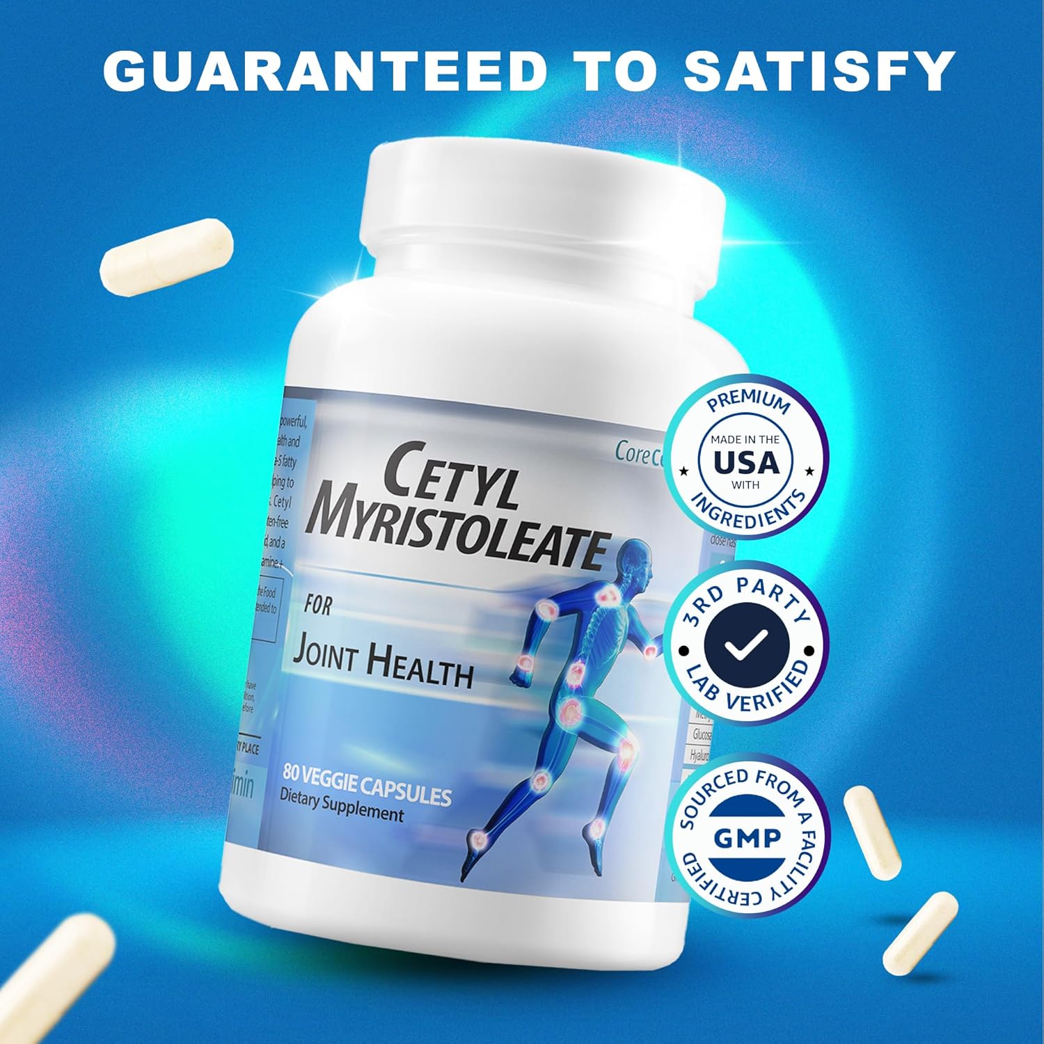 Omega 5 Fatty Acid Joint Support Supplement with Glucosamine & MSM - 80 Capsules for Relief from Joint Discomfort