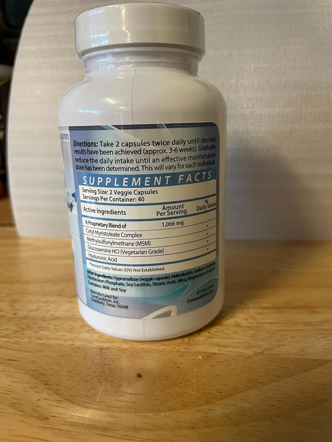 Omega 5 Fatty Acid Joint Support Supplement with Glucosamine & MSM - 80 Capsules for Relief from Joint Discomfort