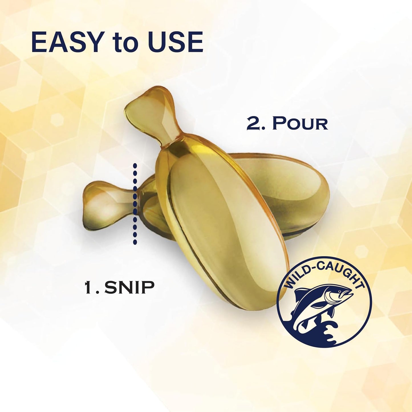 Omega-Caps High Potency Snip Tips for Medium to Large Breeds - 250 CT Soft Gel Capsules with Omega 3 for Healthy Skin & Coat, Joint & Immune Support