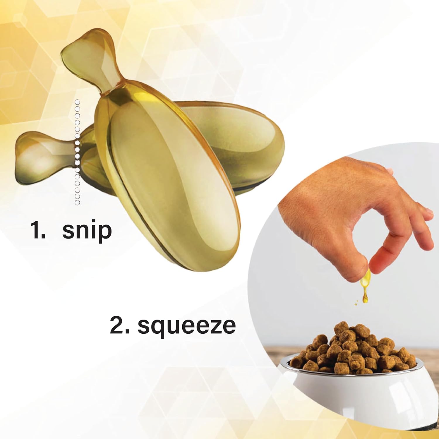 Omega-Caps HP Snip Tips Soft Gel Capsules for Cats and Small Dogs - Supports Skin, Coat Health & Immune System - 60 Count