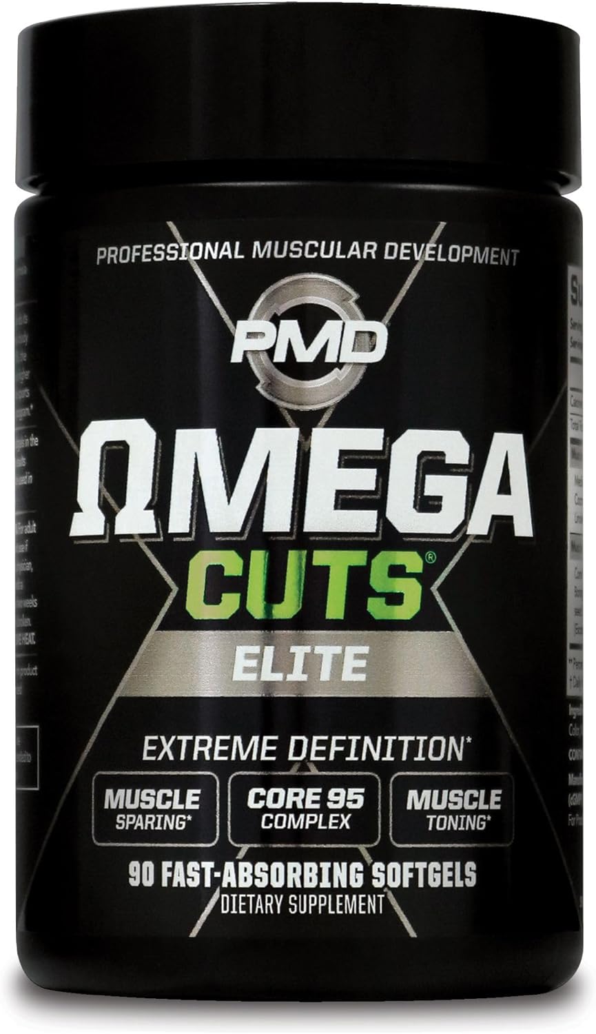Omega Cuts Elite Fat Loss-Muscle Defining Formula with Omega Fatty Acids, MCT's, and CLA - Keto Friendly Stimulant Free Softgels for Muscle Definition and Maintenance