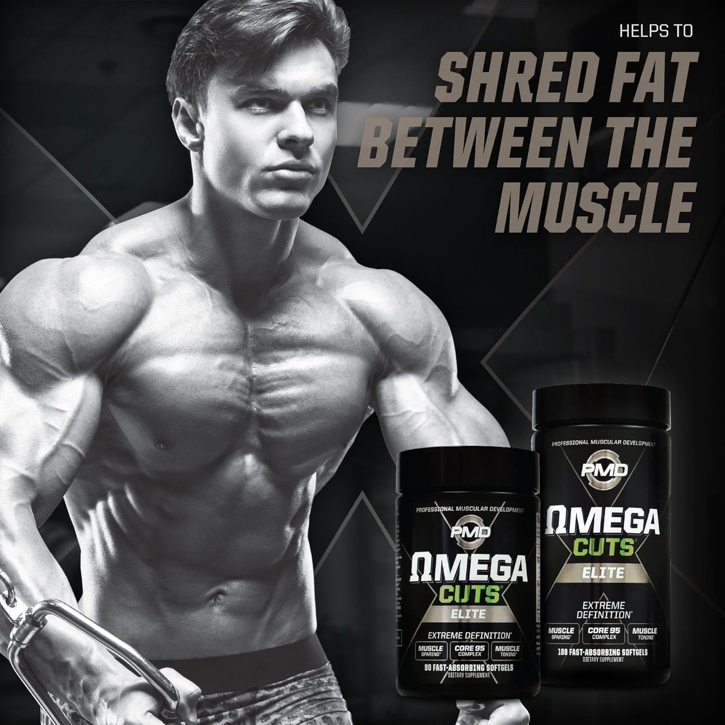 Omega Cuts Elite: Fat Loss & Muscle Defining Formula with Omega Fatty Acids, MCT's, and CLA - Keto Friendly, Stimulant Free for Women and Men - 180 Softgels