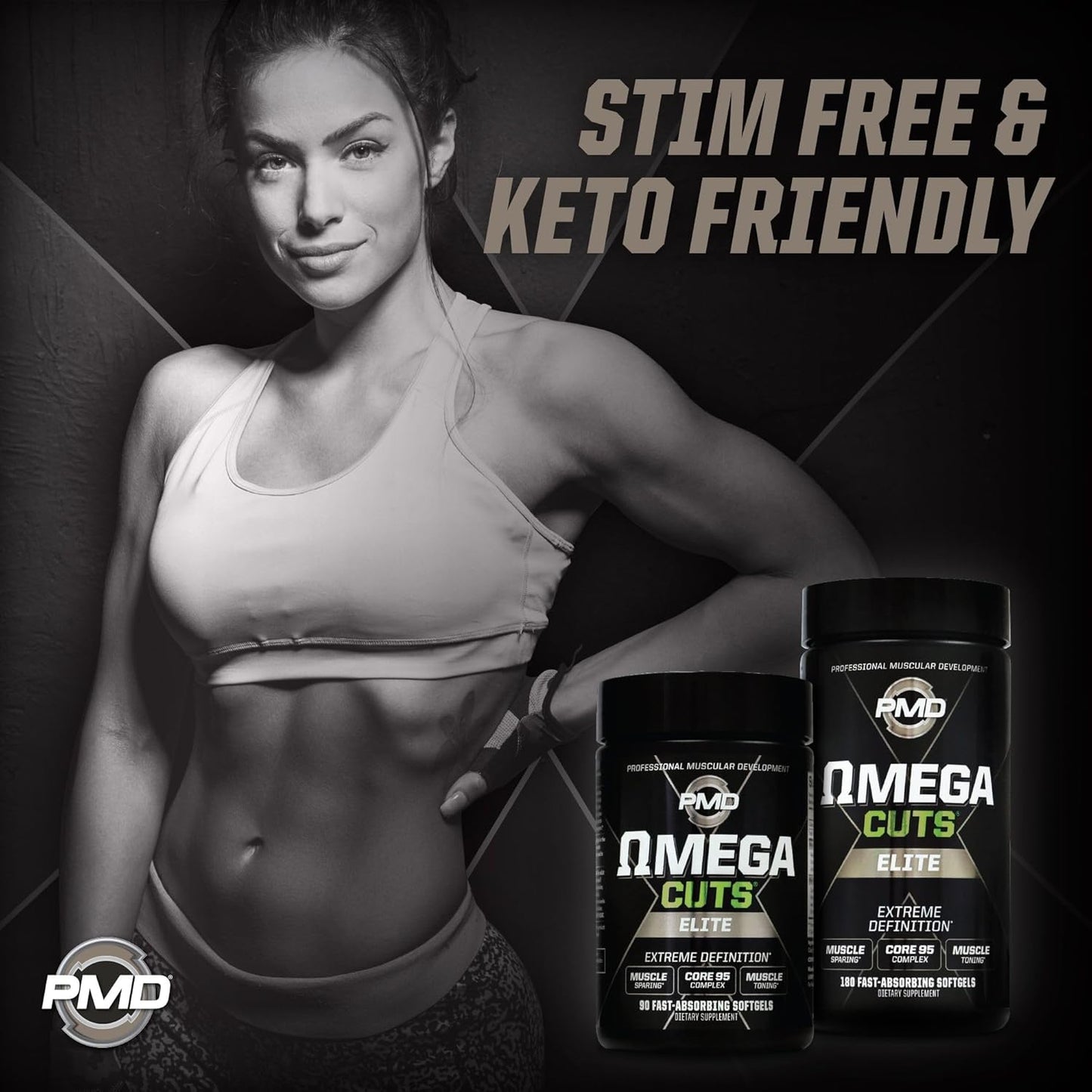 Omega Cuts Elite: Fat Loss & Muscle Defining Formula with Omega Fatty Acids, MCT's, and CLA - Keto Friendly, Stimulant Free for Women and Men - 180 Softgels
