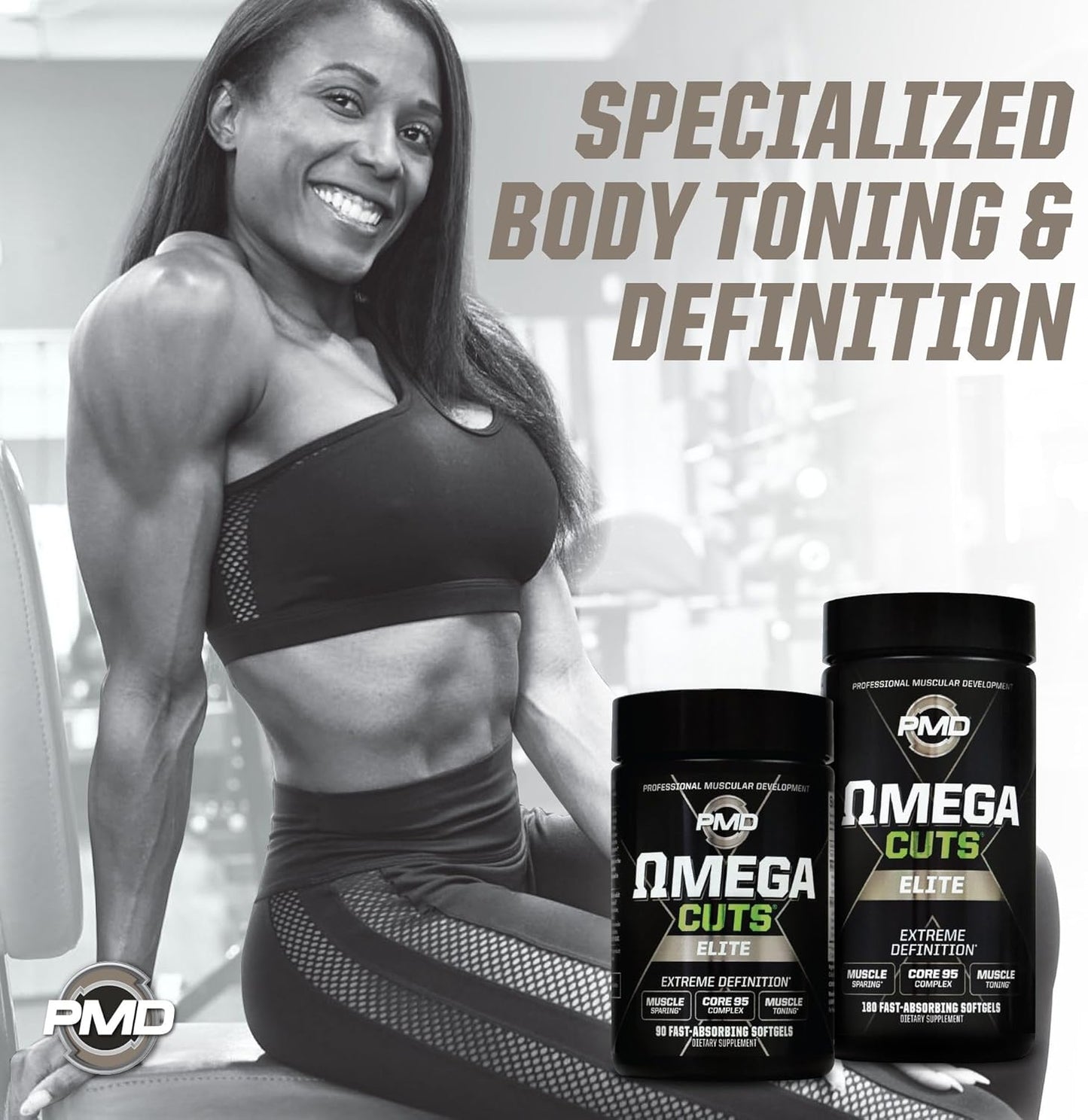 Omega Cuts Elite: Fat Loss & Muscle Defining Formula with Omega Fatty Acids, MCT's, and CLA - Keto Friendly, Stimulant Free for Women and Men - 180 Softgels