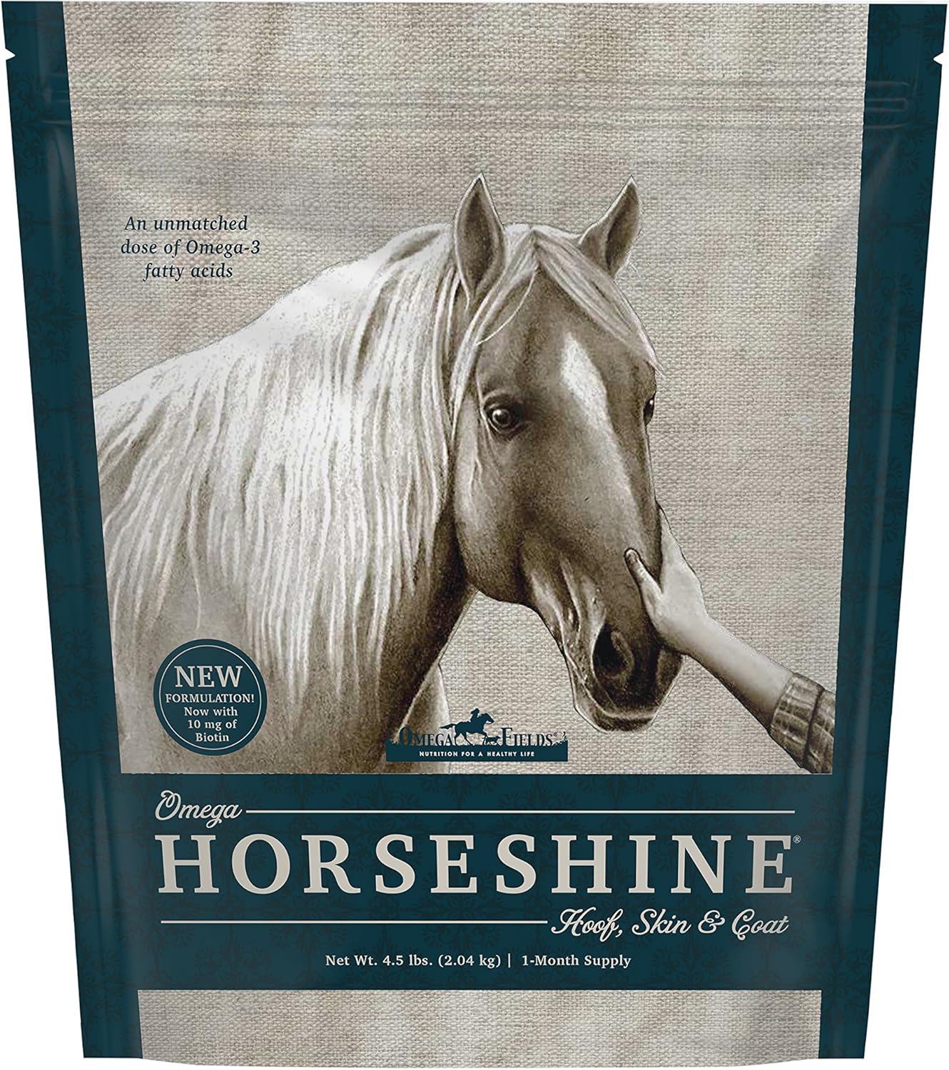 Omega Horseshine 3 Supplement - 4.5 lb - Brown - Essential Omega-3 Fatty Acids for Horses