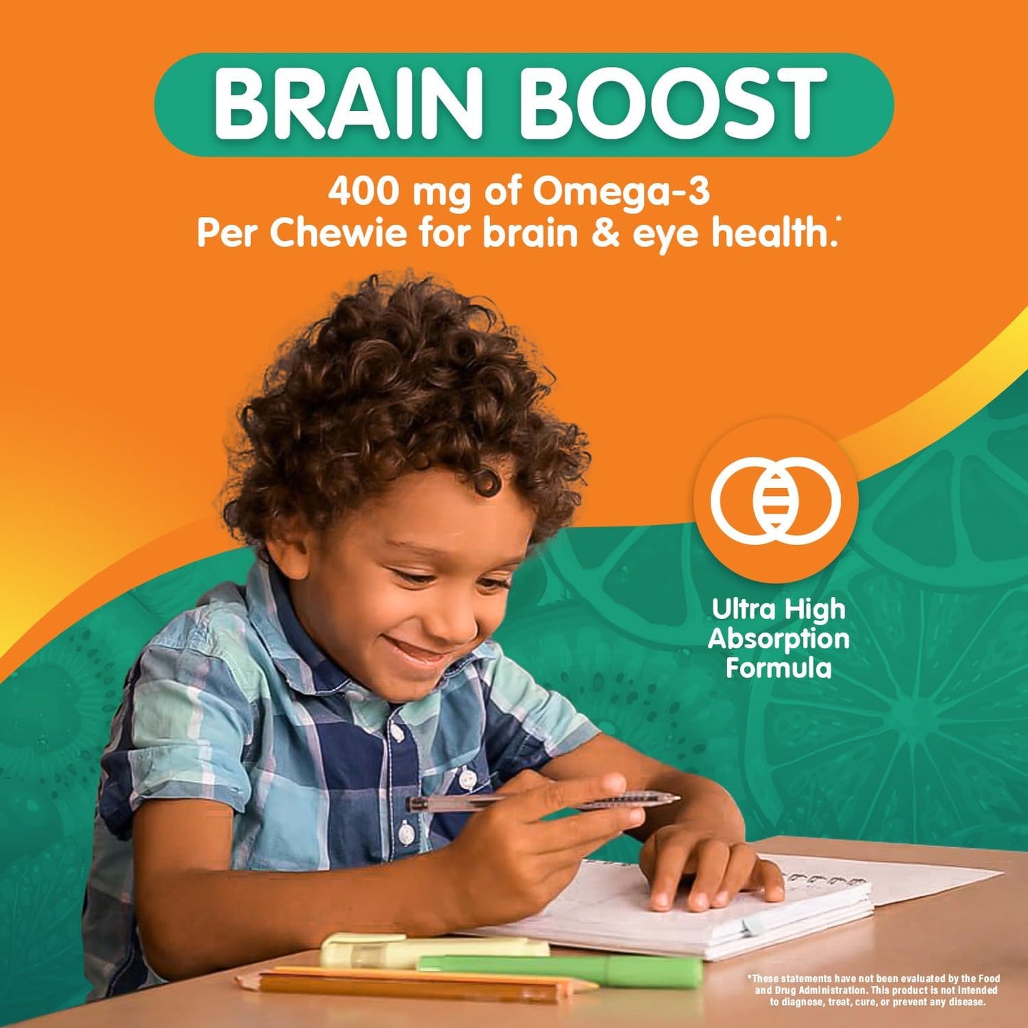 OmegaVia Ultra-High DHA Omega 3 Gummies for Kids - Brain & Eye Health Support - Sugar-Free Natural Fruit Flavor - 30 Count Omega 3 Fish Oil Gummies