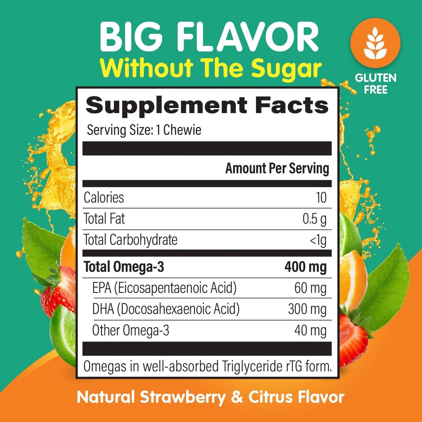 OmegaVia Ultra-High DHA Omega 3 Gummies for Kids - Brain & Eye Health Support - Sugar-Free Natural Fruit Flavor - 30 Count Omega 3 Fish Oil Gummies