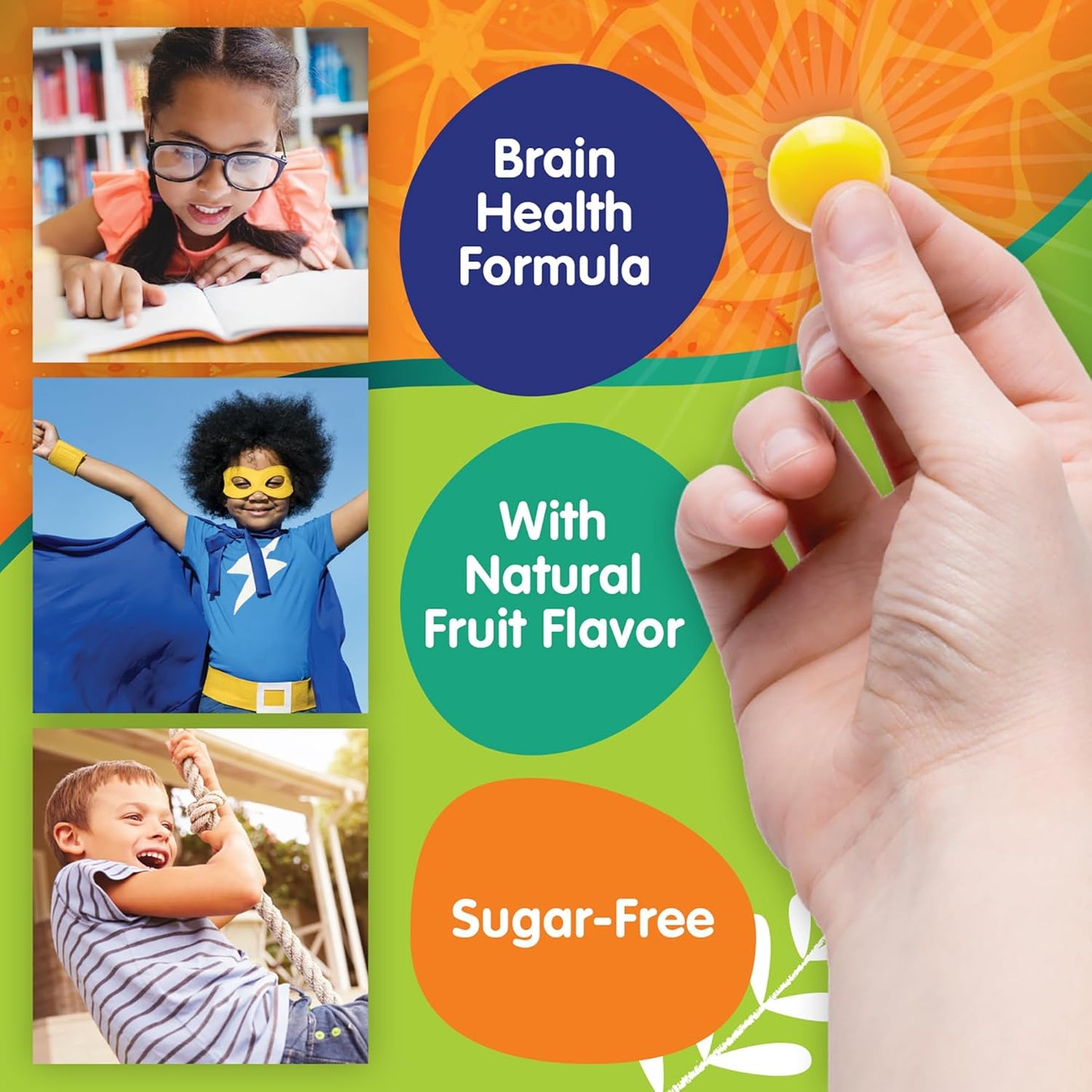 OmegaVia Ultra-High DHA Omega 3 Gummies for Kids - Brain & Eye Health Support - Sugar-Free Natural Fruit Flavor - 30 Count Omega 3 Fish Oil Gummies