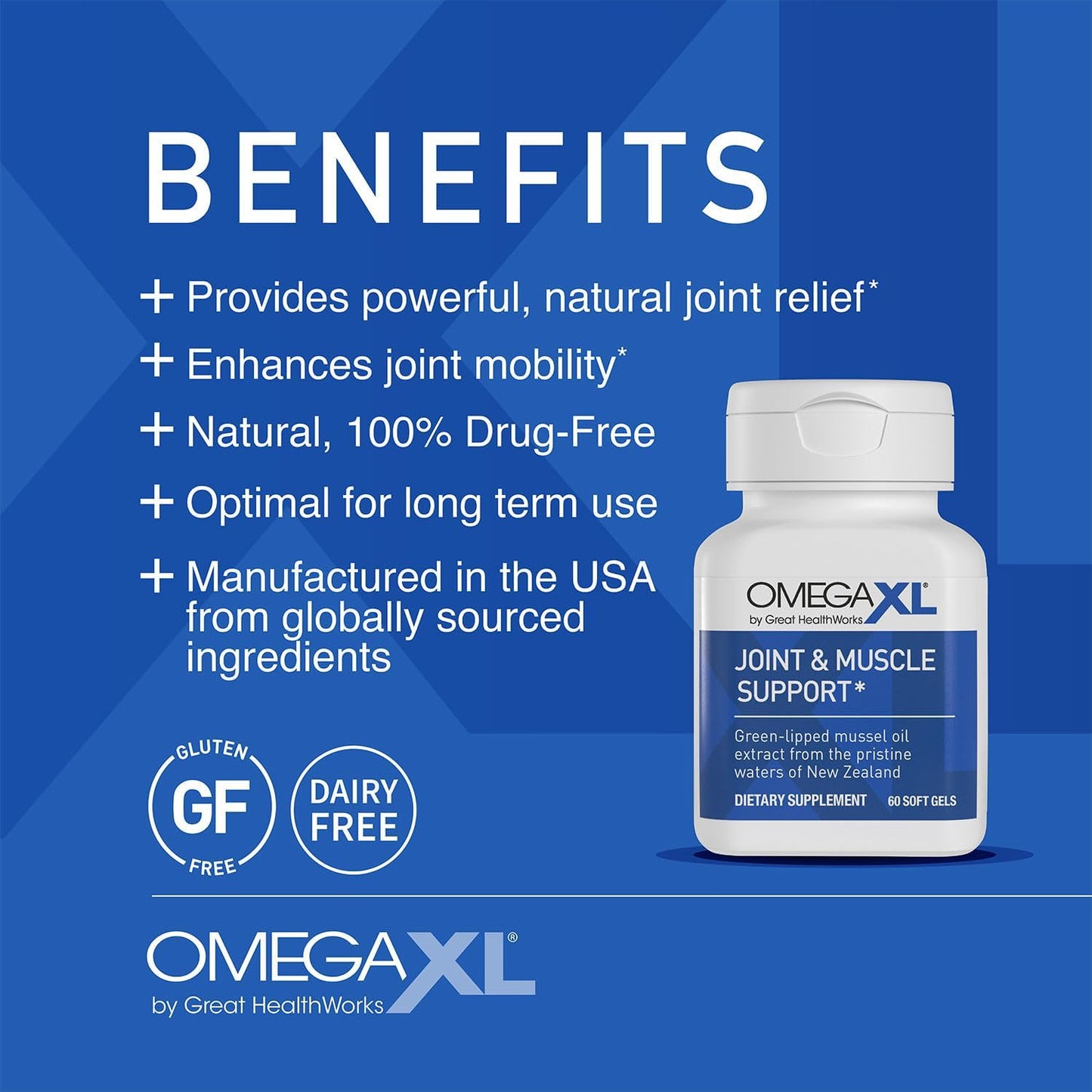OmegaXL Joint & Muscle Support Supplement 2 Pack + Probiotic XL - Promotes Healthy Gut Flora Growth