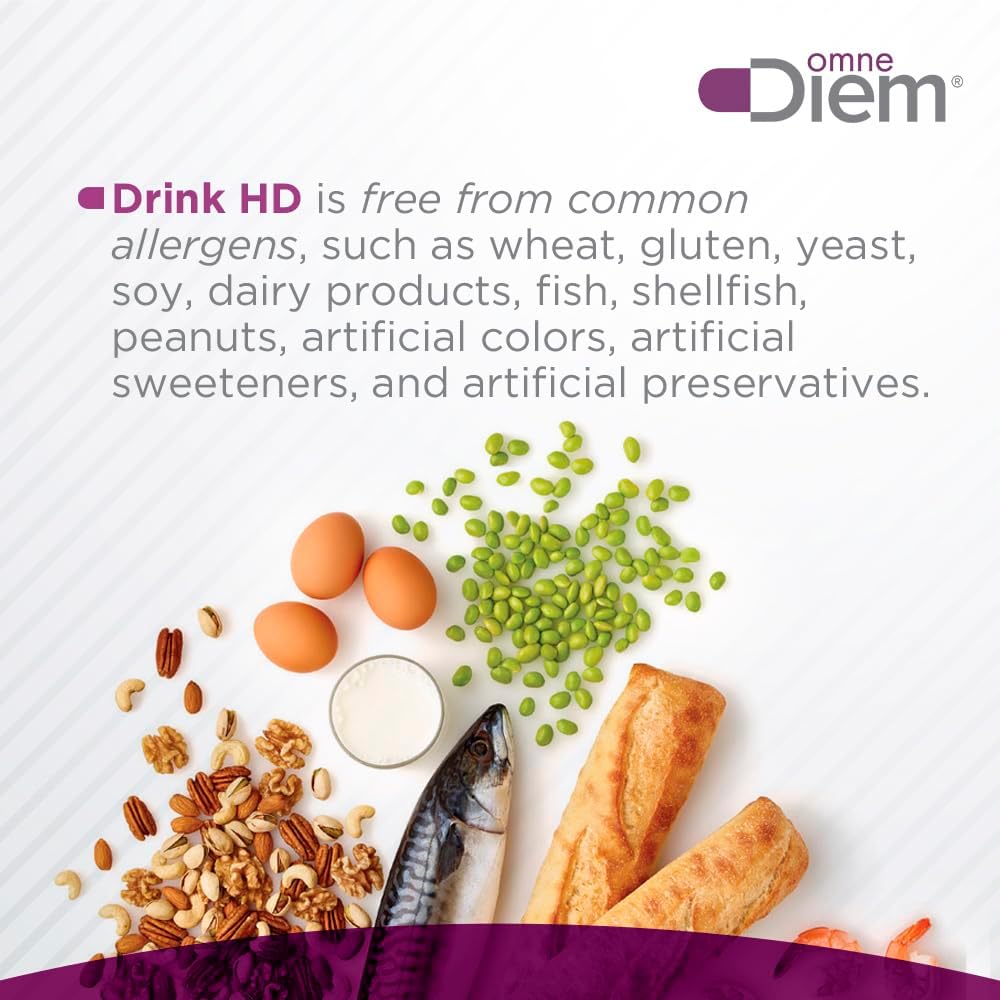 OmneDiem Drink HD Dietary Supplement: Natural DAO Enzyme Capsules for Histamine Neutralization & Digestion, 20 Count