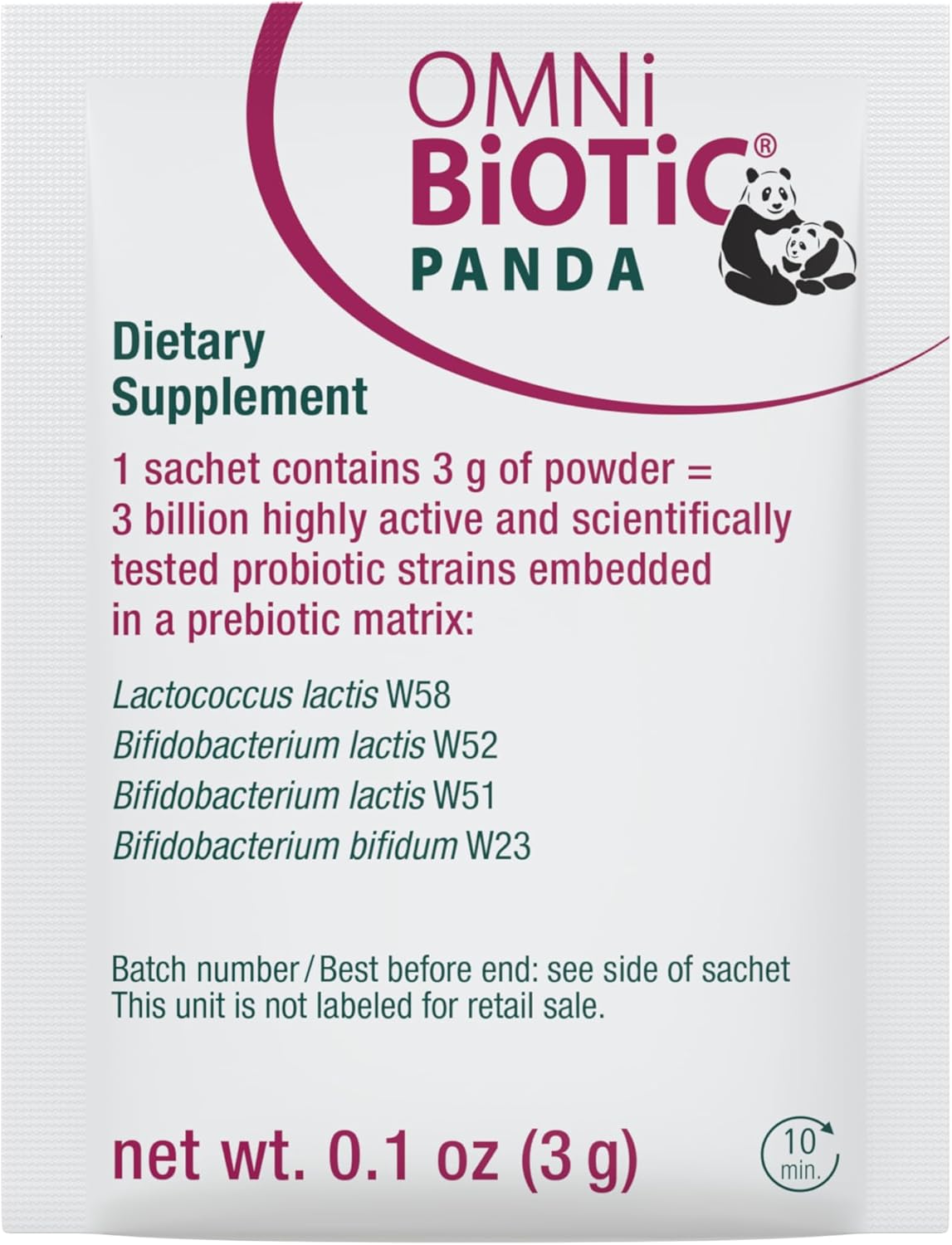 OMNi BiOTiC Panda: Prenatal & Infant Probiotic for Mom & Baby - Supports Gut Health & Immune System - Vegan, Hypoallergenic, Non-GMO (1 Pack)
