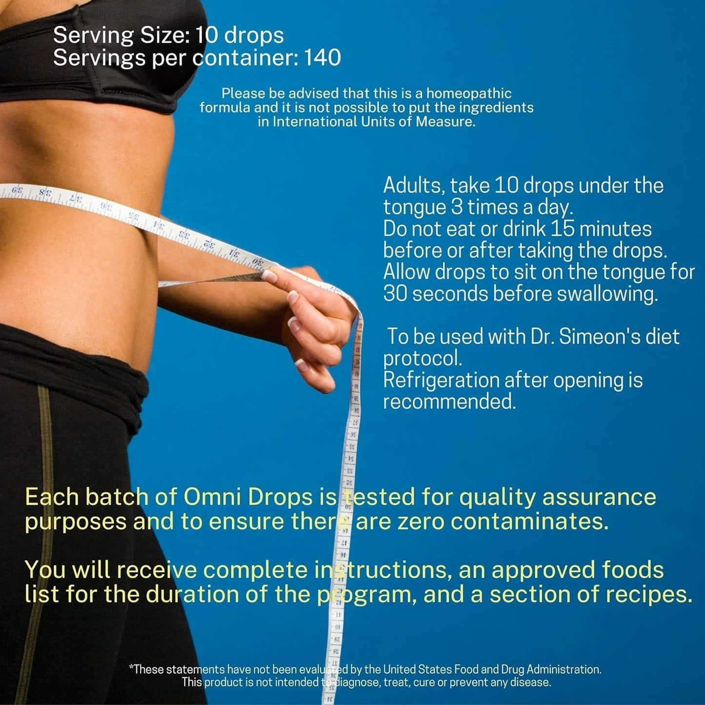 Omni Drop Program Bundle with 4 oz Omni Drops, Vitamin B12, Program Guide, Samples, and Carabiner Tape Measure