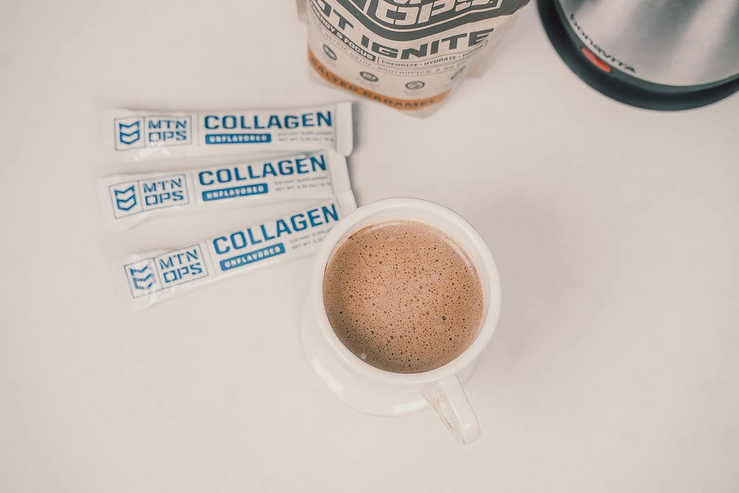 On-The-Go MTN OPS Collagen Protein Powder Packs - 30 Packs, Unflavored & Highly Digestible with 9g Protein/serving