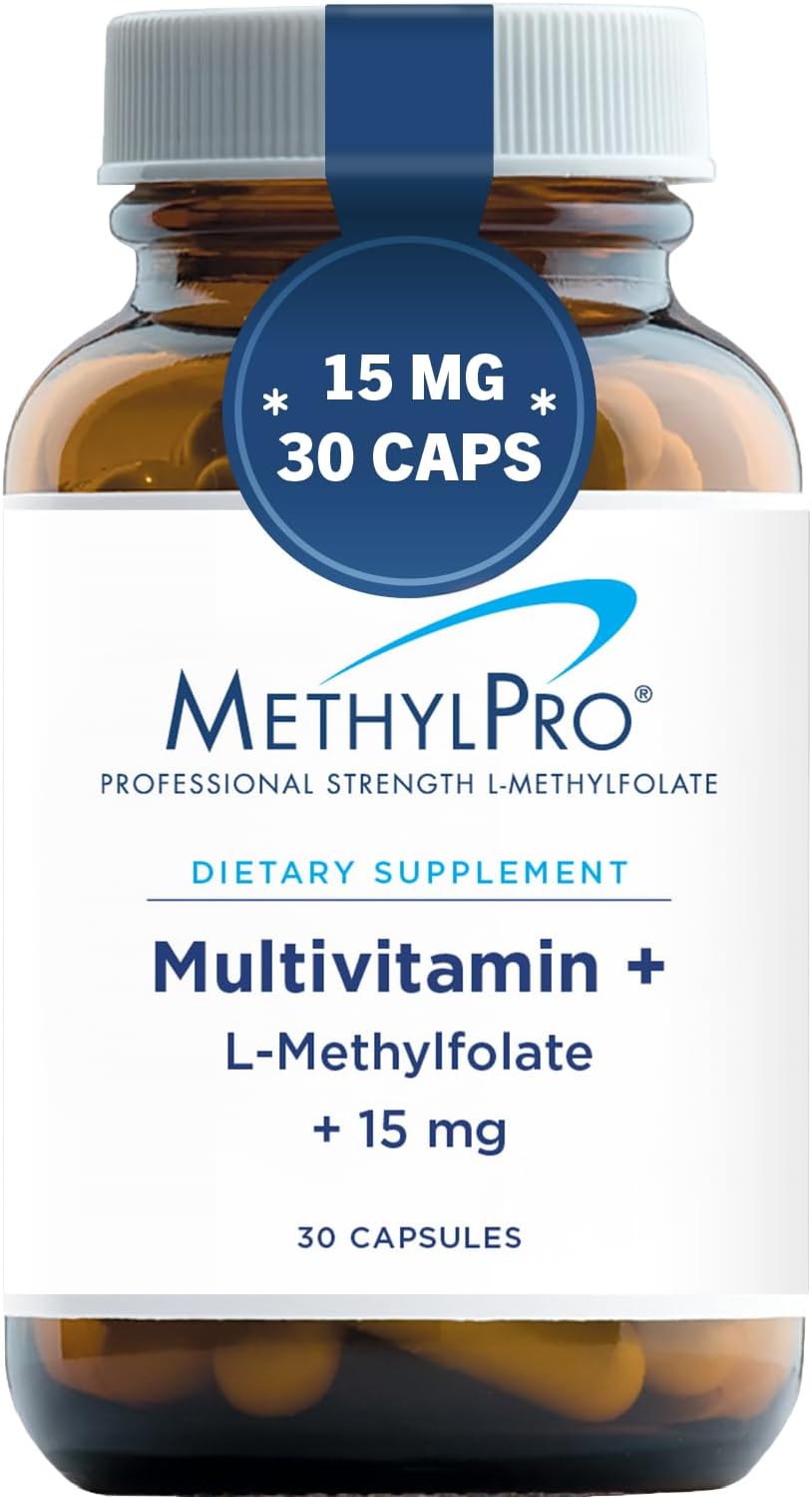 One Daily Multivitamin with 15mg L-Methylfolate for Brain Health and Energy Support (30 Capsules)