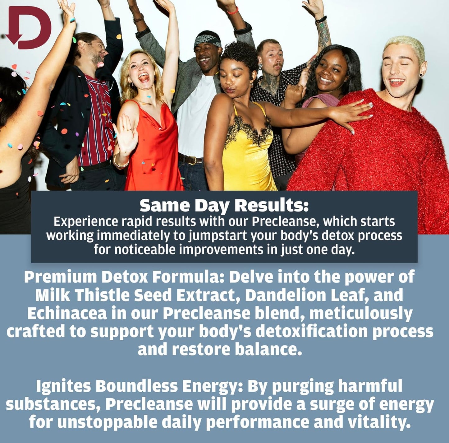 One Day Detox Capsules with Milk Thistle and Dandelion - Total Body Cleanse for Men and Women