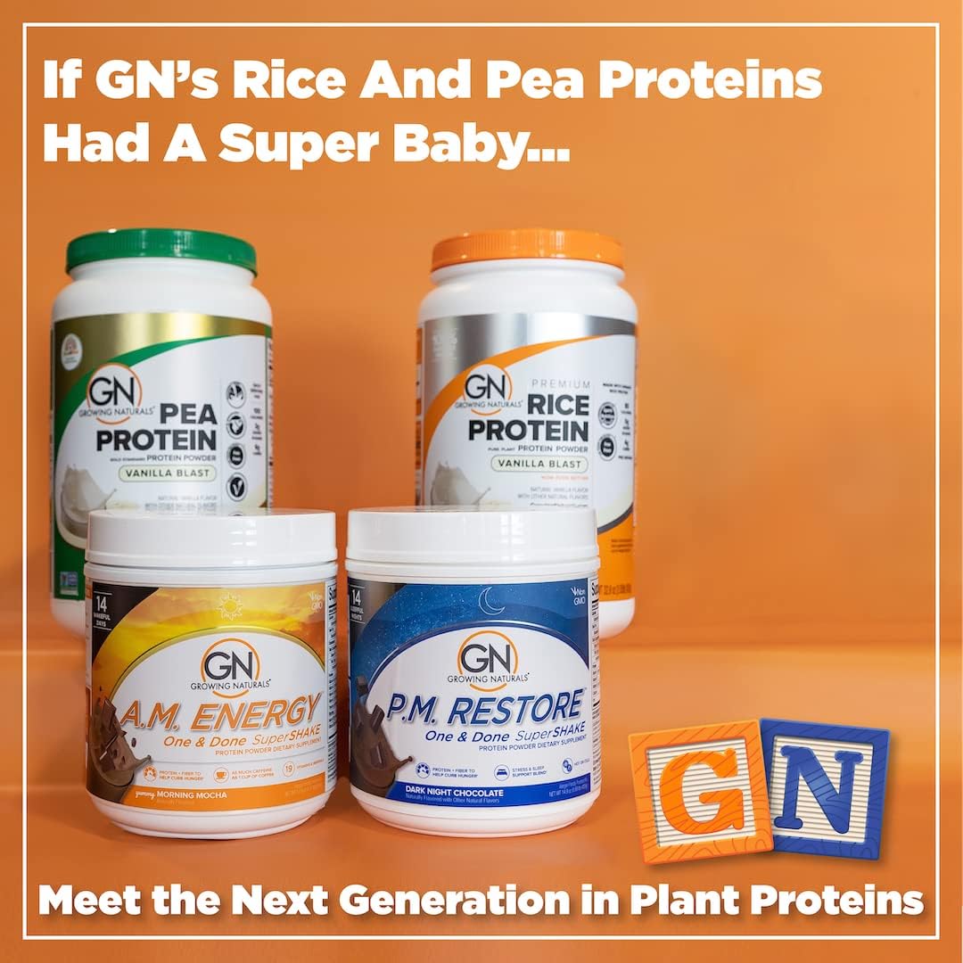 One & Done Super Shake Plant Based Protein - 18g Protein, Non-GMO, High Fiber, Gluten Free - A.M. Energy - 1lb Pack