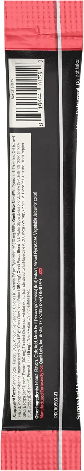 ONNIT Alpha Brain Instant - Ruby Grapefruit Nootropic Memory Supplement - Cognitive Support for Focus, Energy & Clarity - Alpha GPC Choline, Cats Claw, L-Theanine, Bacopa - 30ct