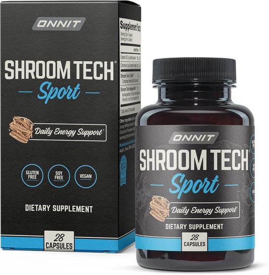 ONNIT Shroom Tech Sport: Cordyceps Mushroom Preworkout Supplement (28ct) - Clinically Tested