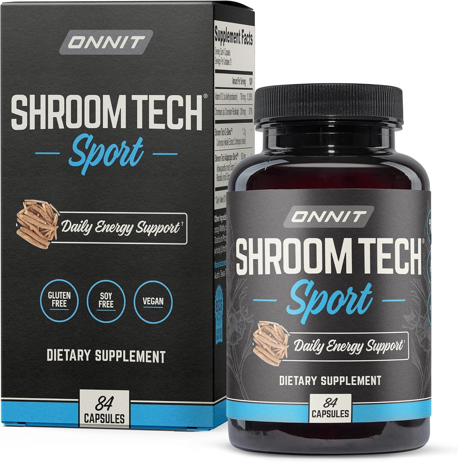 ONNIT Shroom Tech Sport: Cordyceps Mushroom Preworkout Supplement - 84ct Bottle