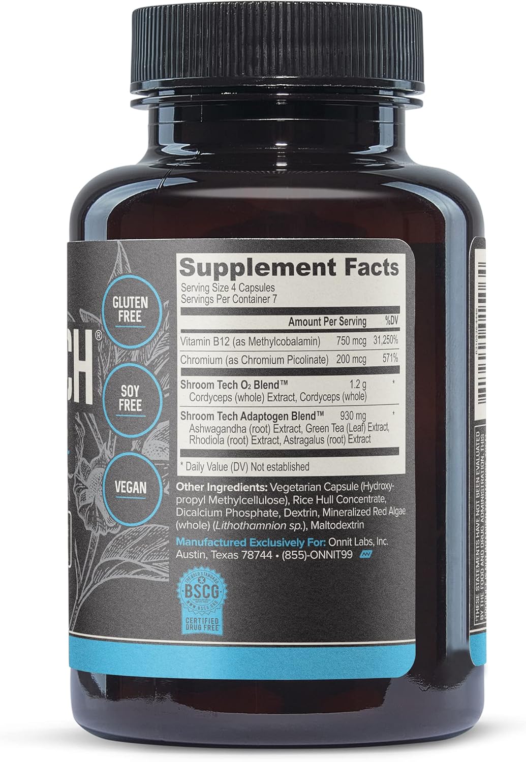 ONNIT Shroom Tech Sport: Cordyceps Mushroom Preworkout Supplement (28ct) - Clinically Tested