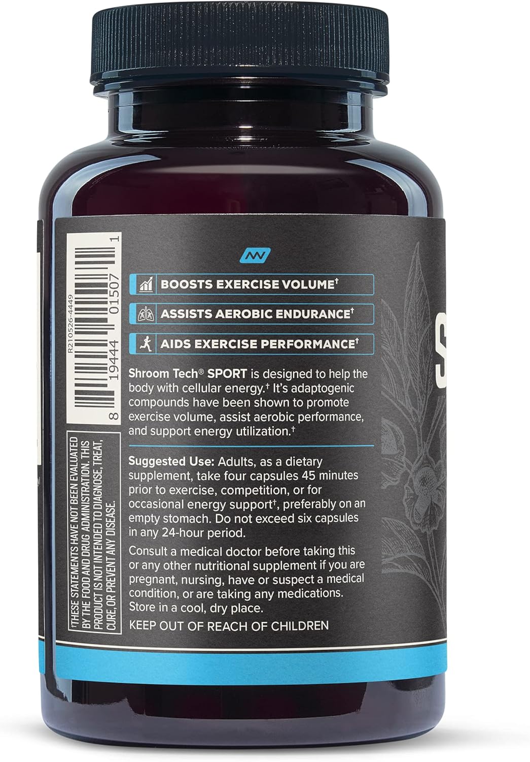ONNIT Shroom Tech Sport: Cordyceps Mushroom Preworkout Supplement - 84ct Bottle