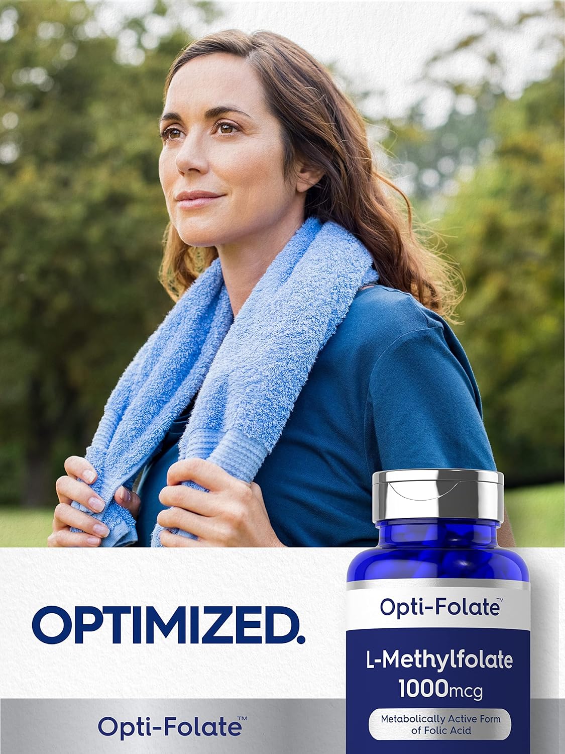 Opti-Folate Methylfolate 1000mcg Capsules - 200 Count Value Size, Activated & Optimized, Non-GMO & Gluten Free