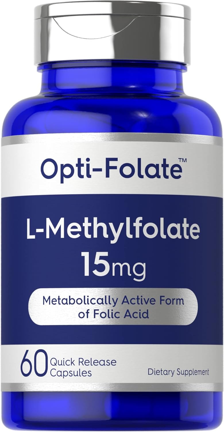 Opti-Folate Methylfolate 15mg Capsules - Max Potency, Activated 5-MTHF Supplement - Non-GMO, Gluten Free - 60 Count