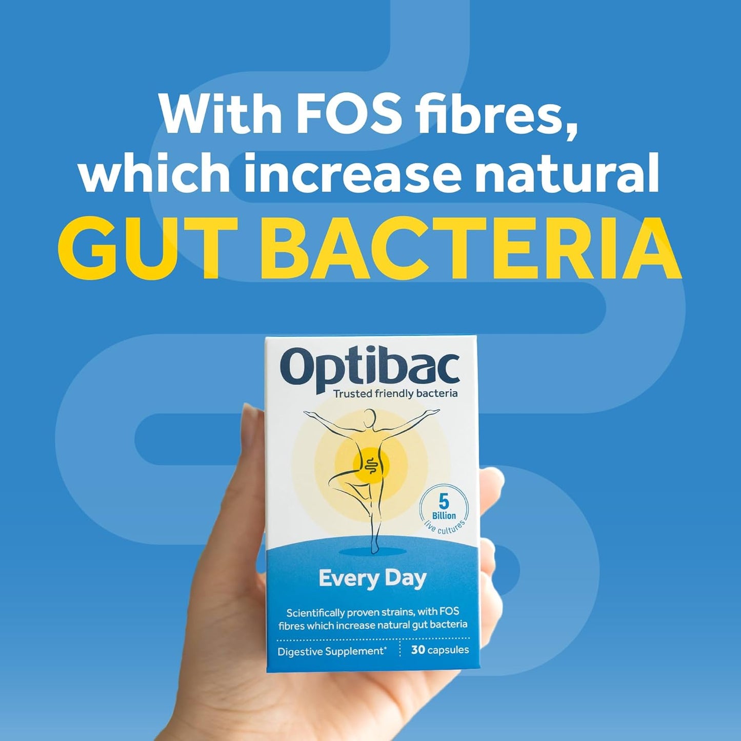 OPTIBAC Daily Wellbeing Probiotic Supplement, 180 Capsules for Gut Health & Immune Support