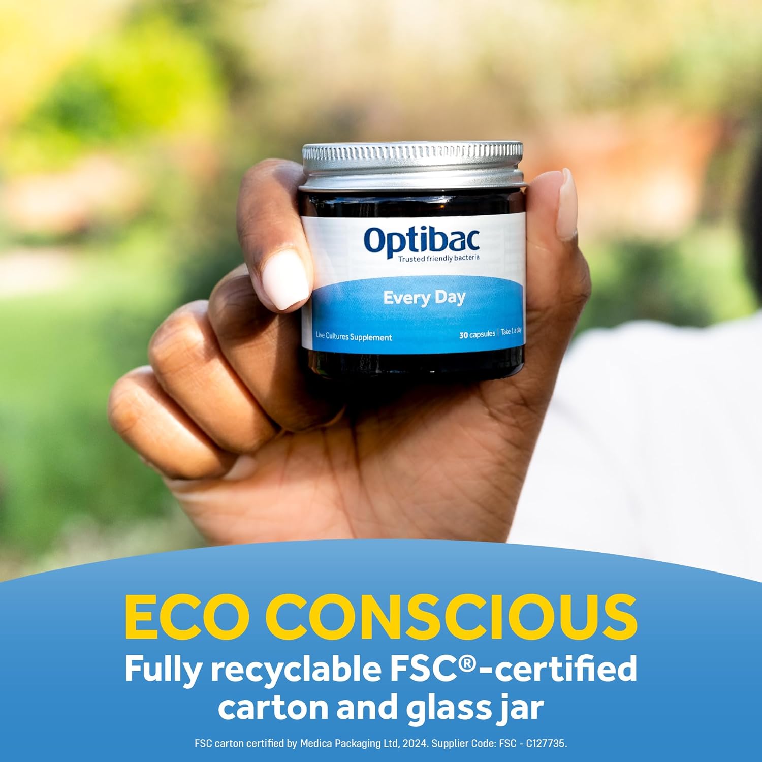 OPTIBAC Daily Wellbeing Probiotic Supplement, 180 Capsules for Gut Health & Immune Support