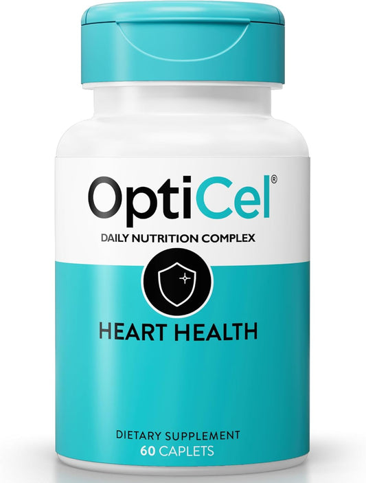 OptiCel Heart Health Supplement - Supports Cardiovascular Health, Blood Pressure, Endurance, Cholesterol - Plant-Based, Gluten-Free, Non-GMO - 60 Capsules for Men & Women